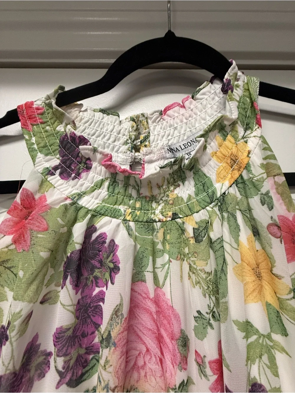 Nina Leonard Floral Sleeveless Tiered Maxi Dress | Size 1X - Picture 6 of 9